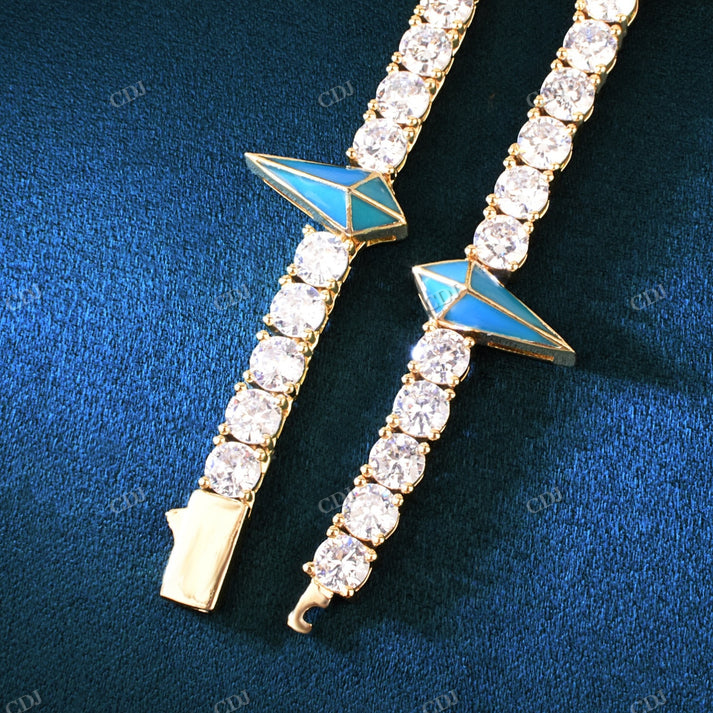 5mm Diamond Glow In The Dark Claw Stationed Tennis Chain hip hop jewelry CustomDiamJewel