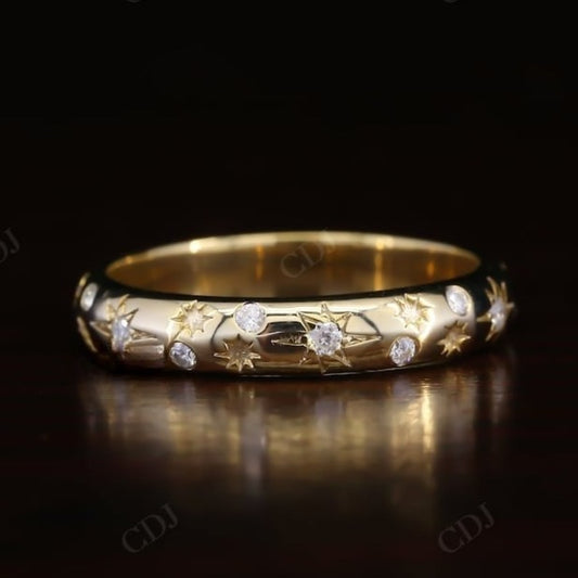 Flush Starburst 0.24CTW Lab grown Diamond Wedding Band  customdiamjewel   