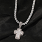 Princess and Round Hip Hop Moissanite Cross Pendant customdiamjewel