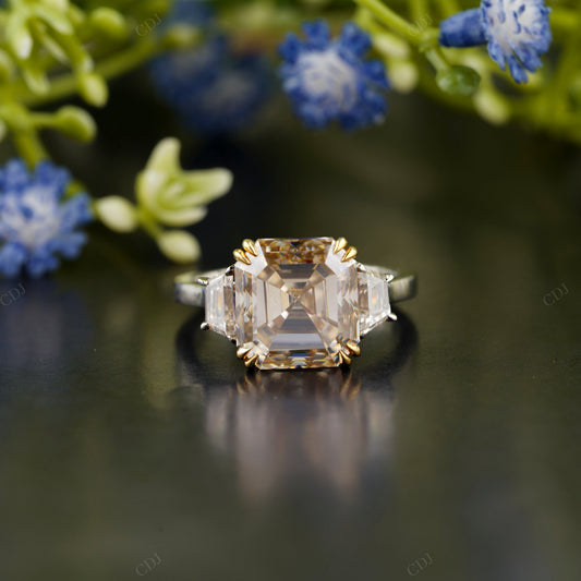 Asscher Three-Stone Moissanite Ring