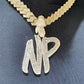 Customized NP Letter Bail Diamond Pendant hip hop jewelry CustomDiamJewel