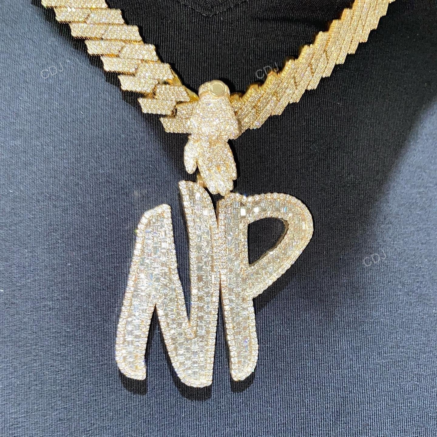 Customized NP Letter Bail Diamond Pendant hip hop jewelry CustomDiamJewel