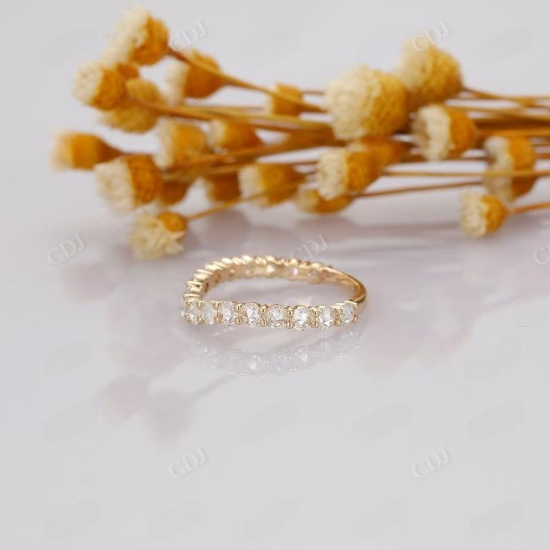 1.07CTW Round Cut Diamond Chevron 3/4 Eternity Wedding Band  customdiamjewel   