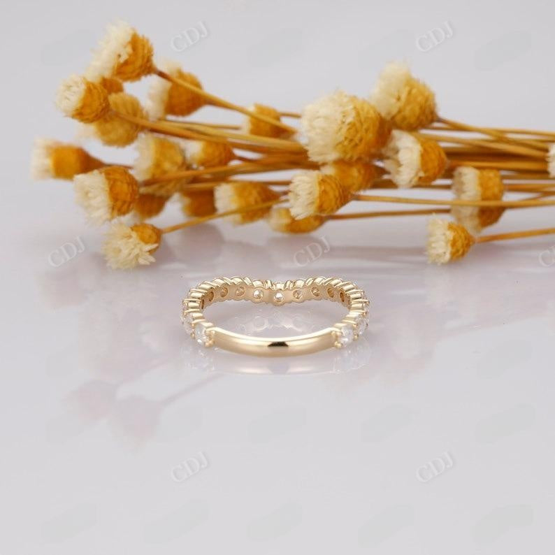 1.07CTW Round Cut Diamond Chevron 3/4 Eternity Wedding Band  customdiamjewel   
