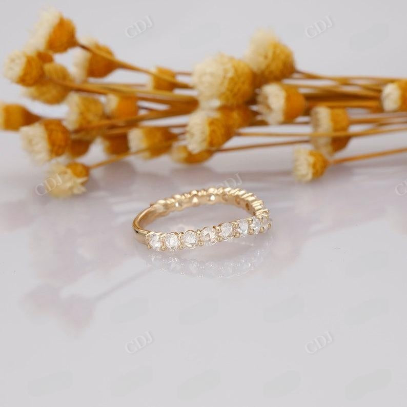 1.07CTW Round Cut Diamond Chevron 3/4 Eternity Wedding Band  customdiamjewel   