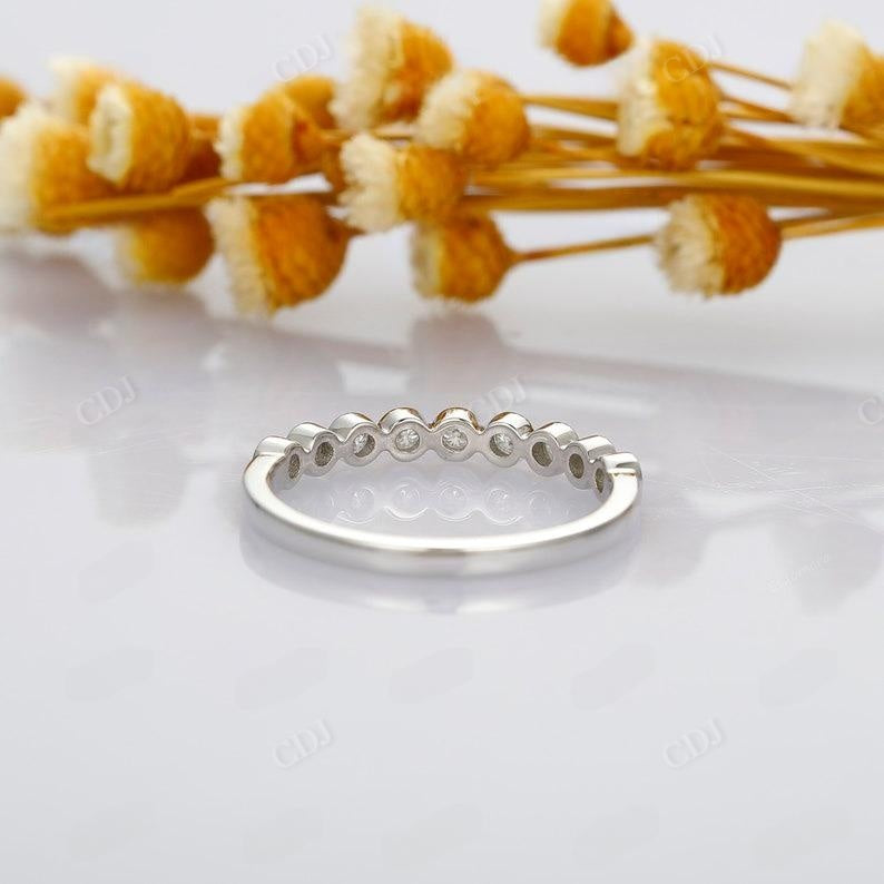 0.34CTW Bezel Set Round Cut Lab Grown Diamond Wedding Band  customdiamjewel   