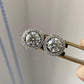 Lab Grown Diamond Solid Gold Halo Earrings