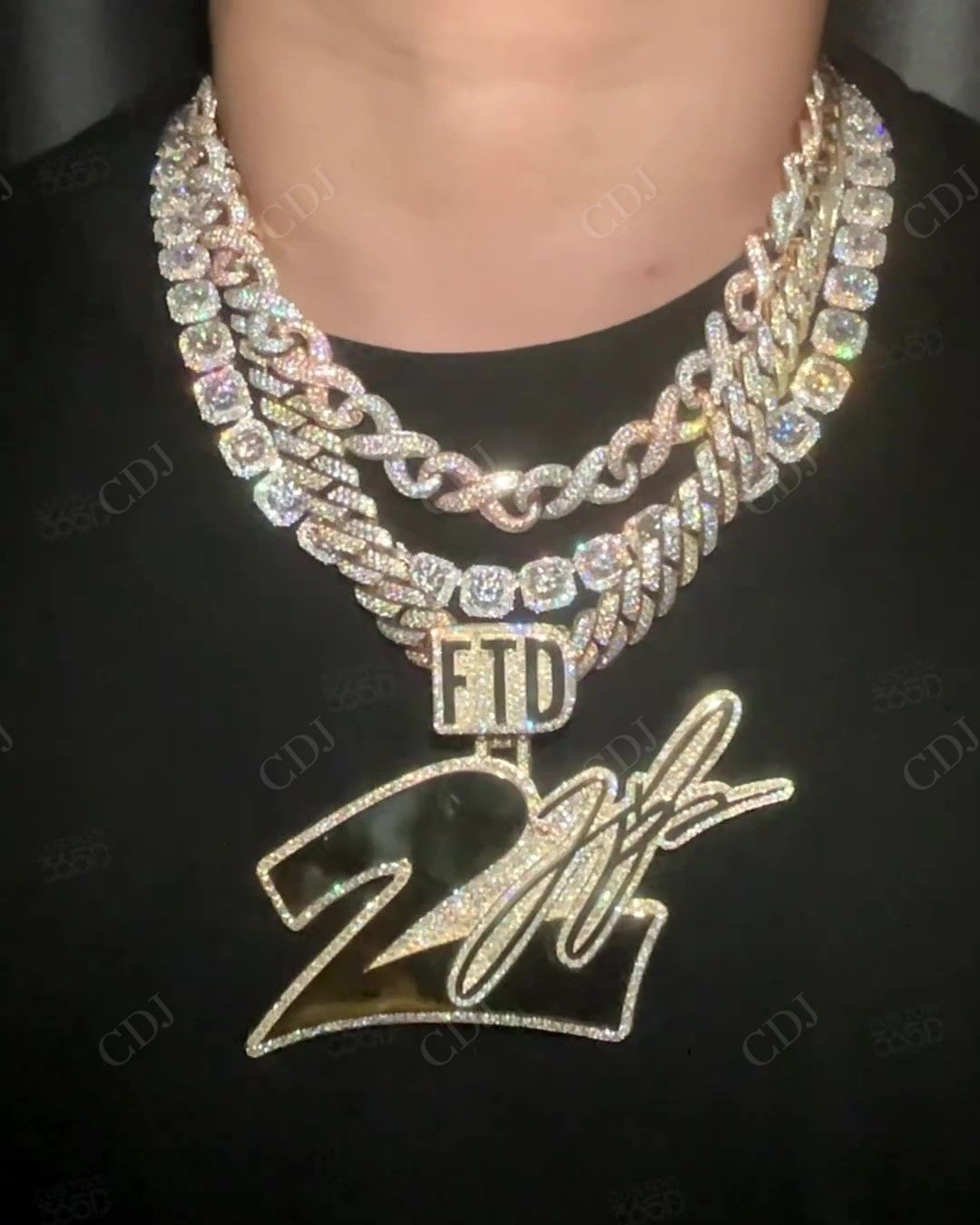 Hip Hop Icd Out Diamond Chain Necklace hip hop jewelry CustomDiamJewel   