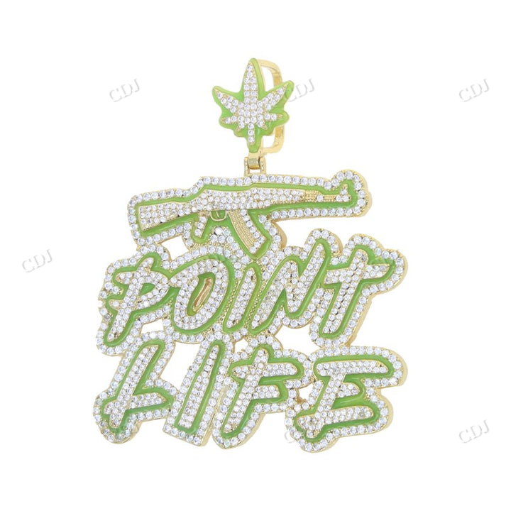 Customized Hip Hop Moissanite Green Enamel Letter Pendant customdiamjewel