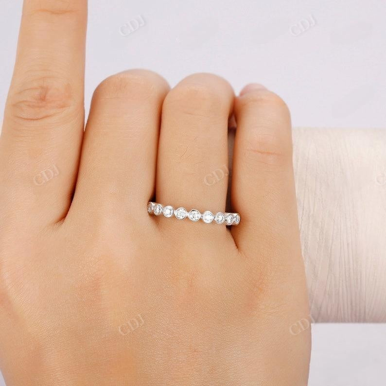 0.34CTW Bezel Set Round Diamond Bridal Wedding Band  customdiamjewel   