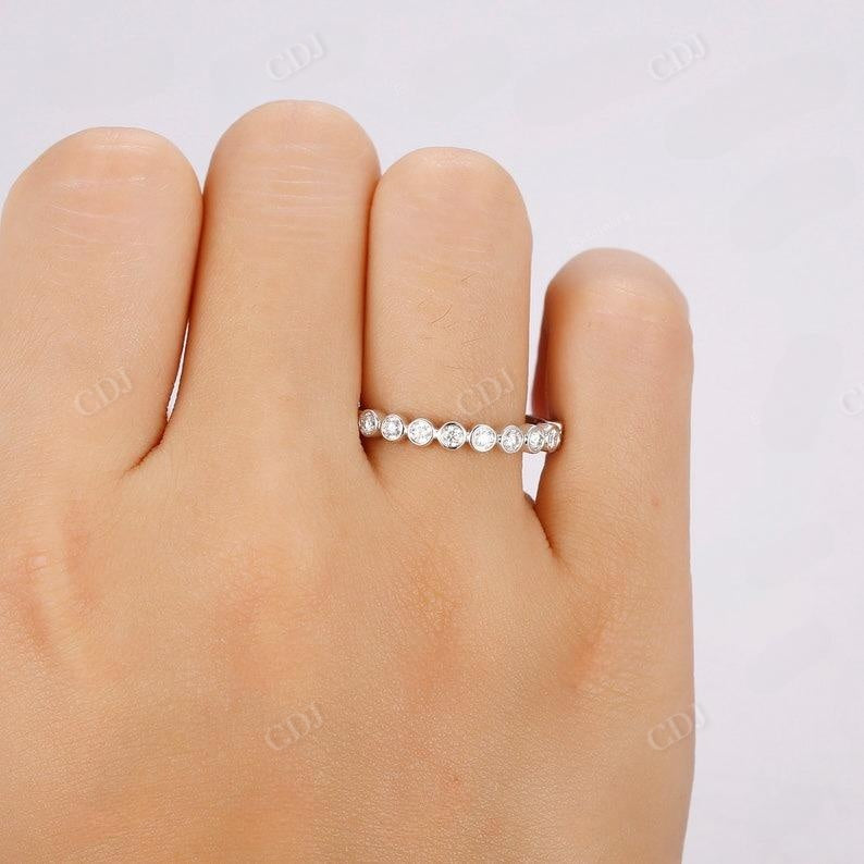 0.34CTW Bezel Set Round Diamond Bridal Wedding Band  customdiamjewel   