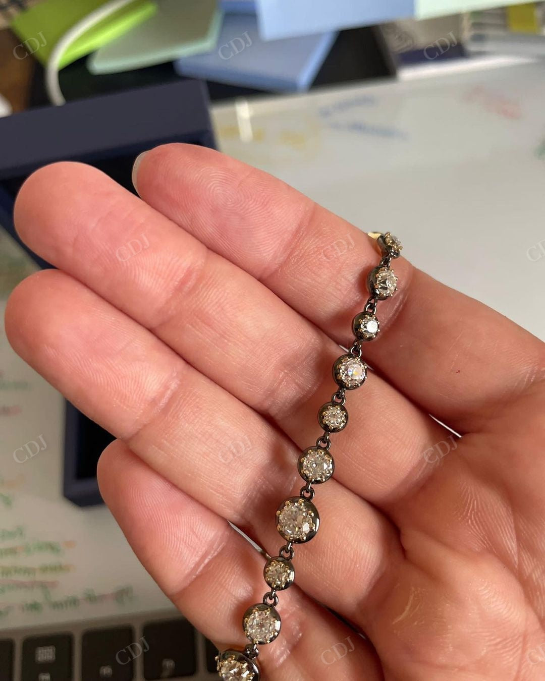 Unique Round Cut Lab Grown Diamond Bracelet
