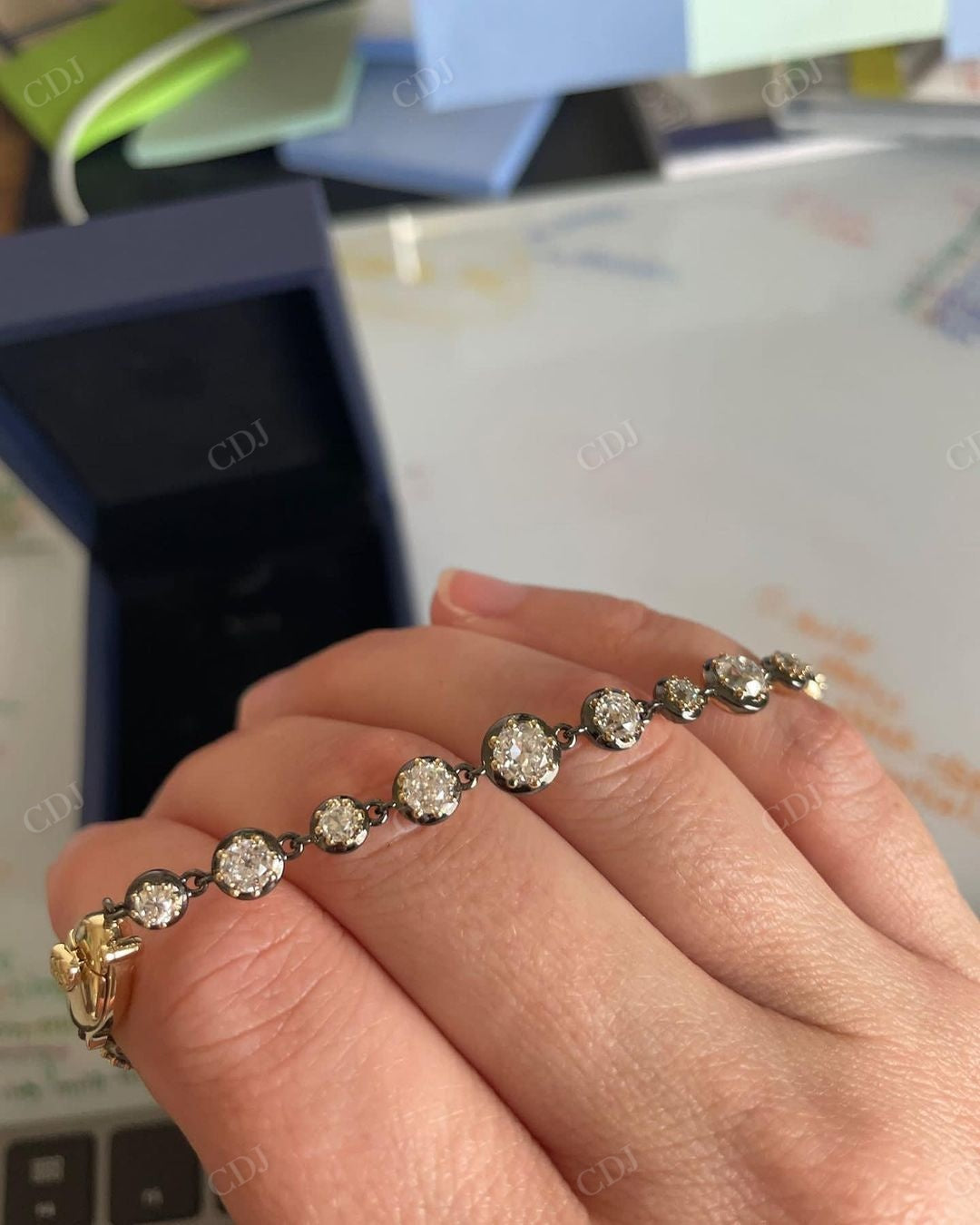 Unique Round Cut Lab Grown Diamond Bracelet