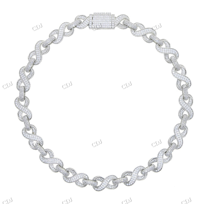 12mm Round Diamond Infinity Link Cuban Chain hip hop jewelry CustomDiamJewel