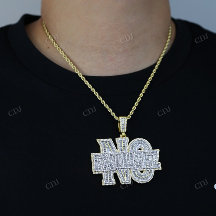 NO Letter Hip Hop Moissanite Iced Out Diamond Pendant customdiamjewel
