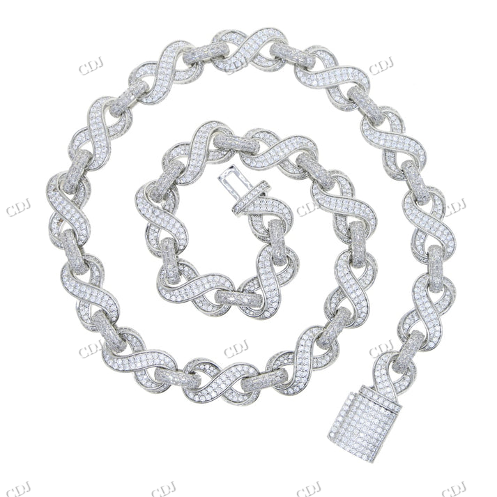 12mm Round Diamond Infinity Link Cuban Chain hip hop jewelry CustomDiamJewel