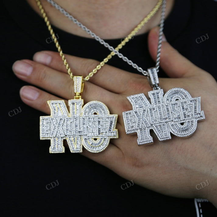 NO Letter Hip Hop Moissanite Iced Out Diamond Pendant customdiamjewel