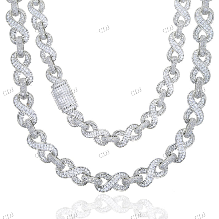 12mm Round Diamond Infinity Link Cuban Chain hip hop jewelry CustomDiamJewel