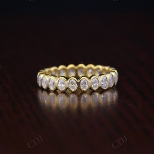 1.32CTW Oval Lab grown diamond bezel set Wedding Band  customdiamjewel   