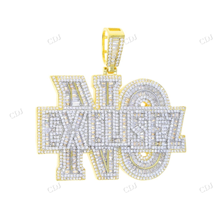 NO Letter Hip Hop Moissanite Iced Out Diamond Pendant customdiamjewel