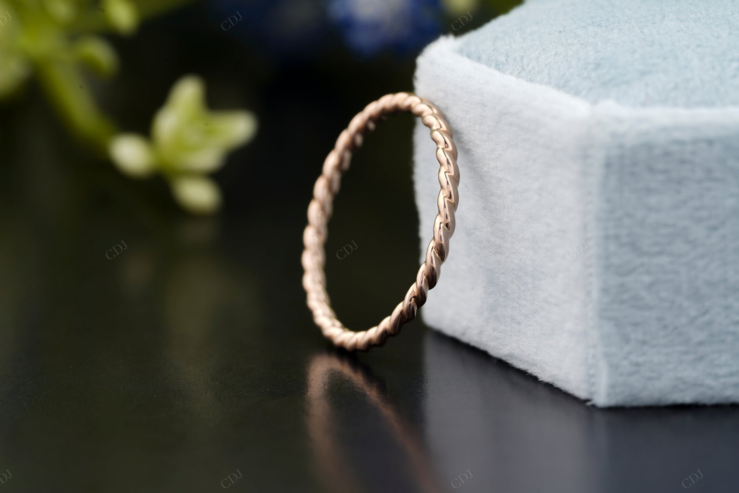 Braided Twist Stackable Wedding Band