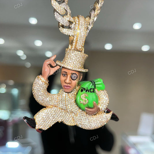 Hip Hop Money Man Diamond Pendant Jewelry hip hop jewelry CustomDiamJewel   