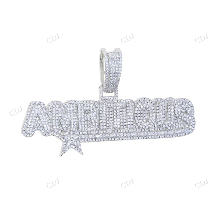AMBITIOUS Letter Customized Hip Hop Diamond Pendant customdiamjewel