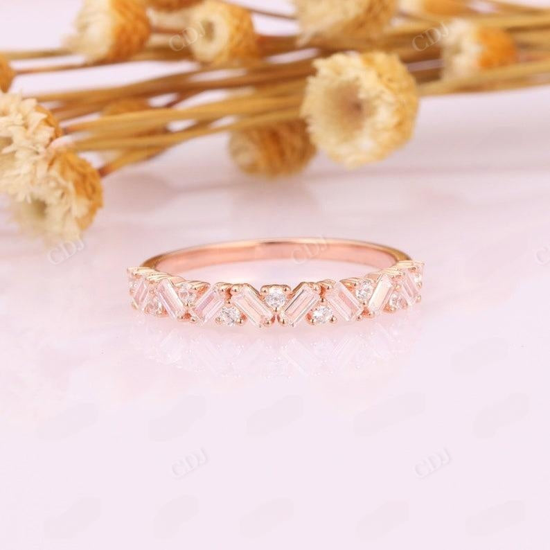 0.86CTW Baguette Cut Lab Grown Diamond Wedding Band  customdiamjewel   