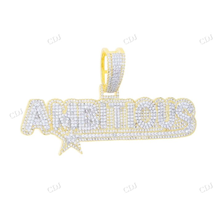 AMBITIOUS Letter Customized Hip Hop Diamond Pendant customdiamjewel