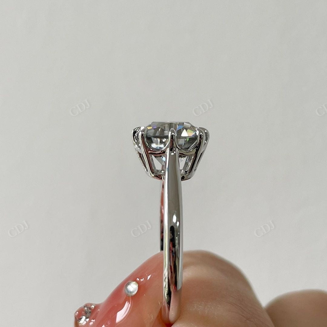 Old Mine Cushion Cut Moissanite Solitaire Ring