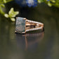 Emerald Moissanite Double Band Ring