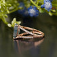 Emerald Moissanite Double Band Ring