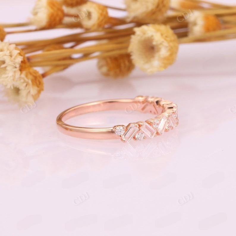 0.86CTW Baguette Cut Lab Grown Diamond Wedding Band  customdiamjewel   