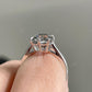 Old Mine Cushion Cut Moissanite Solitaire Ring