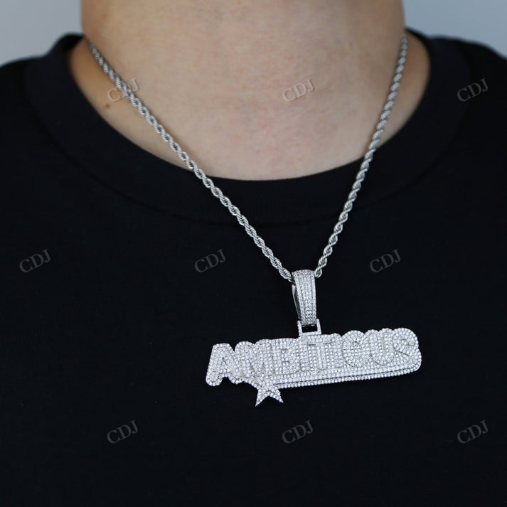 AMBITIOUS Letter Customized Hip Hop Diamond Pendant customdiamjewel