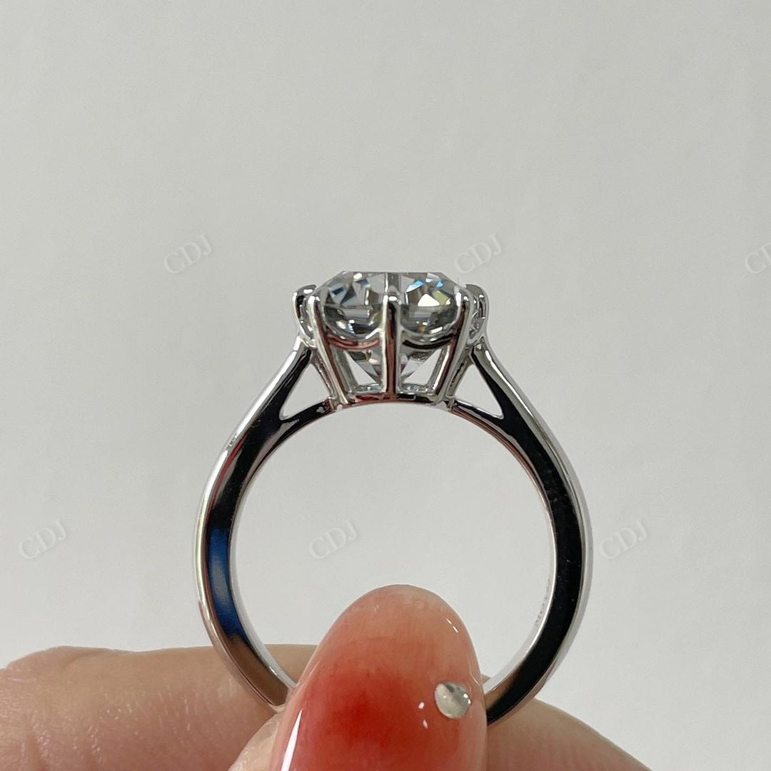 Old Mine Cushion Cut Moissanite Solitaire Ring