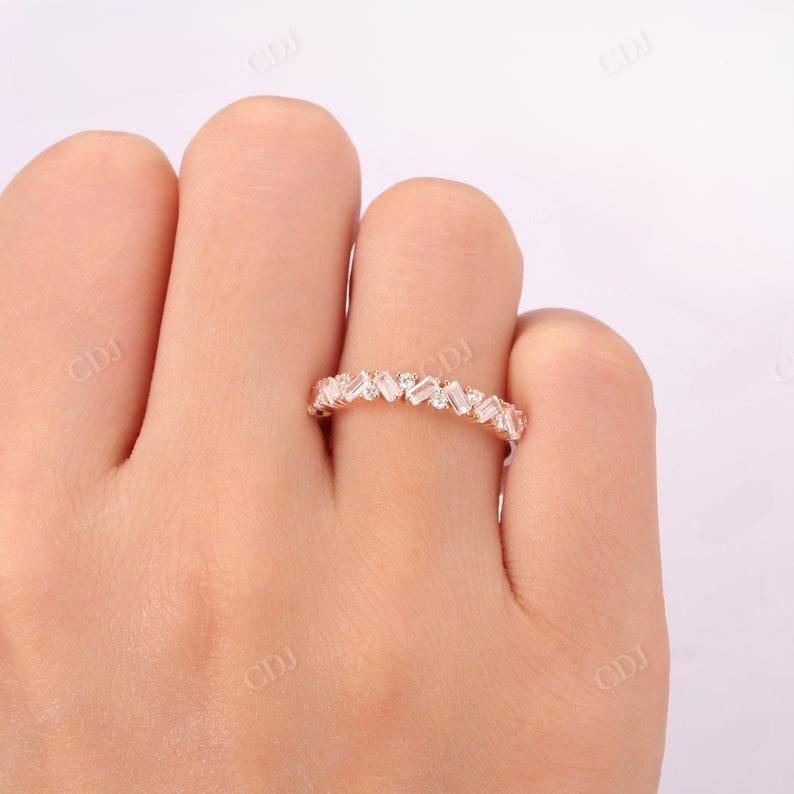 0.86CTW Baguette Cut Lab Grown Diamond Wedding Band  customdiamjewel   