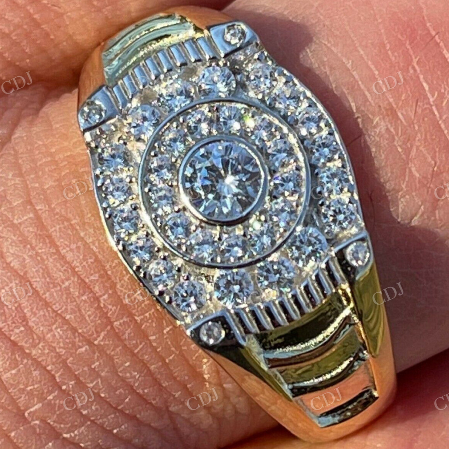 Men's icy Micro pave diamond solitaire ring  customdiamjewel   