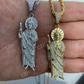 Men's Solid Gold St Jude San Judas Tadeo Iced Pendant  customdiamjewel   