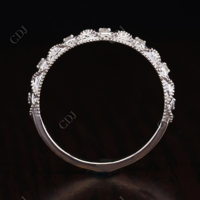 0.035CT Round Cut Real Diamond Wedding Band  customdiamjewel   