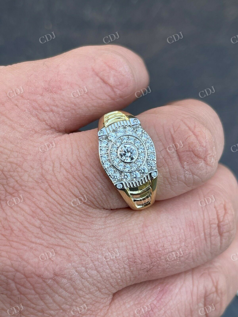 Men's icy Micro pave diamond solitaire ring  customdiamjewel   