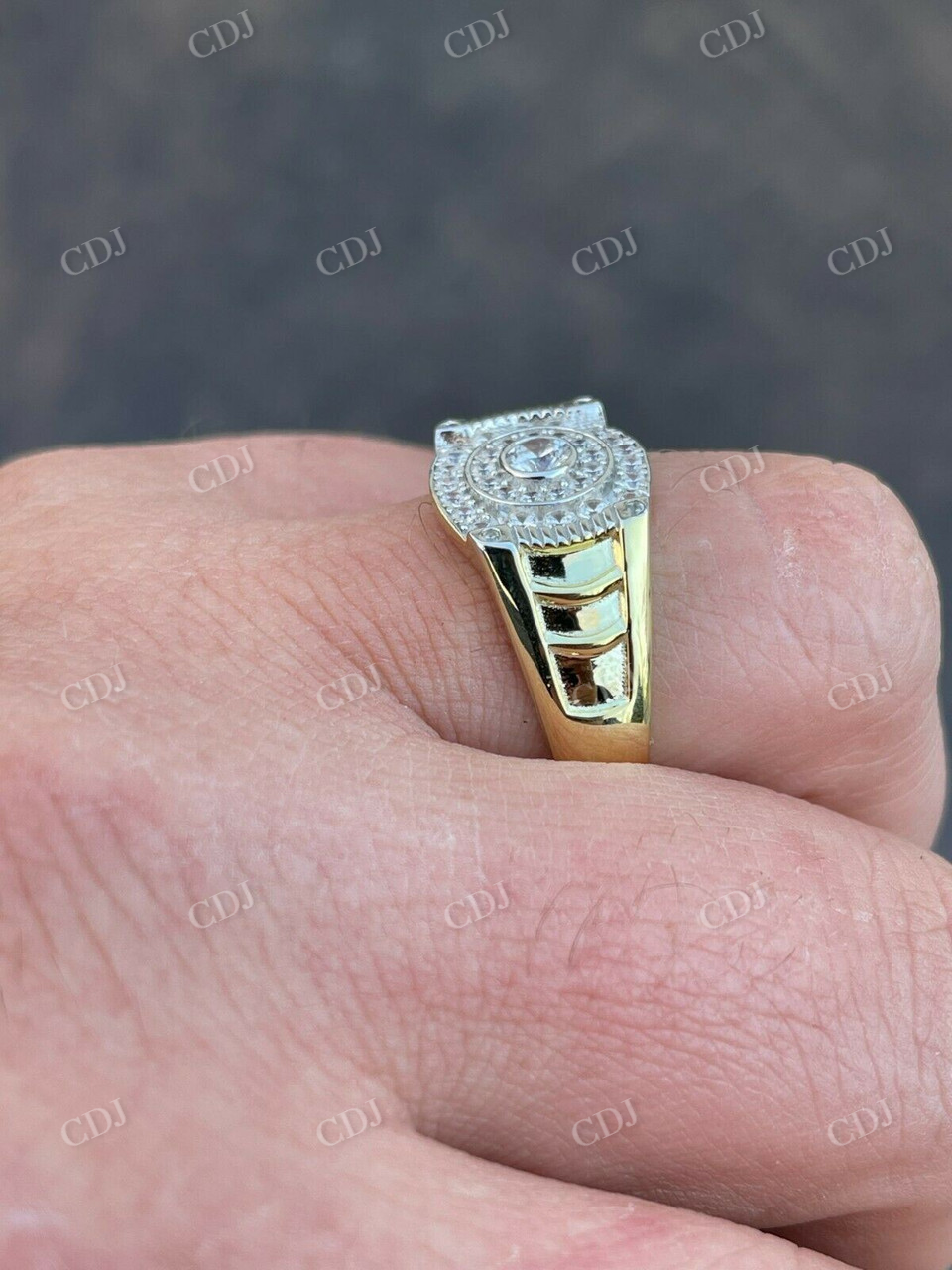 Men's icy Micro pave diamond solitaire ring  customdiamjewel   