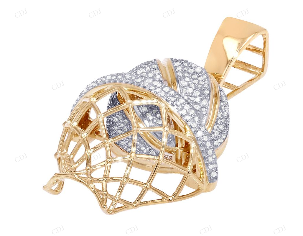 Classic Moissanite 925 Silver Basketball Pendant CustomDiamJewel