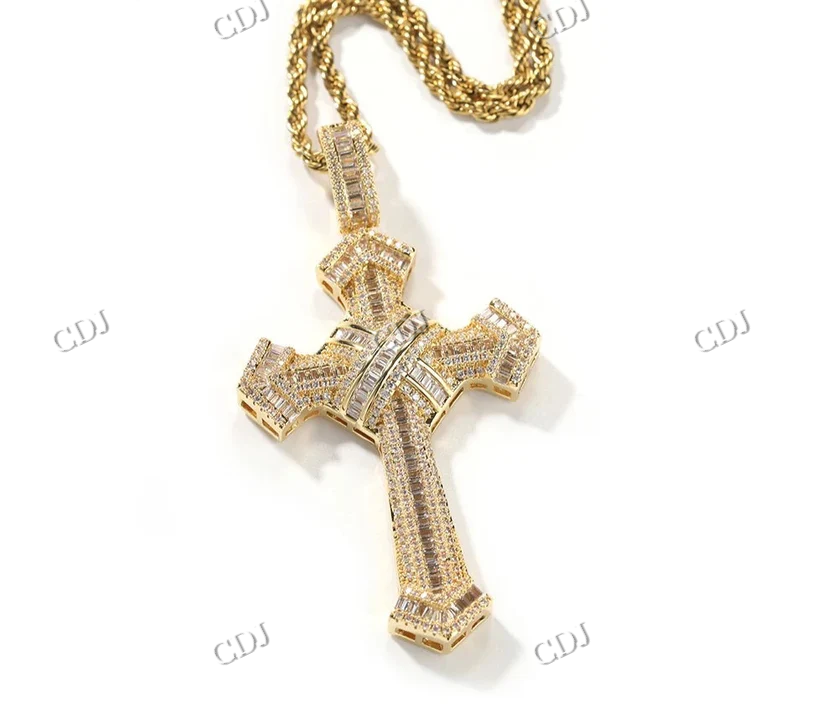 Fully Iced Out jesus christ Cross VVS Diamond Hip Hop Pendant hip hop jewelry CustomDiamJewel