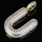 1.4" 0.90 CTW 10K Gold Real Diamond U Letter Pendant CustomDiamJewel