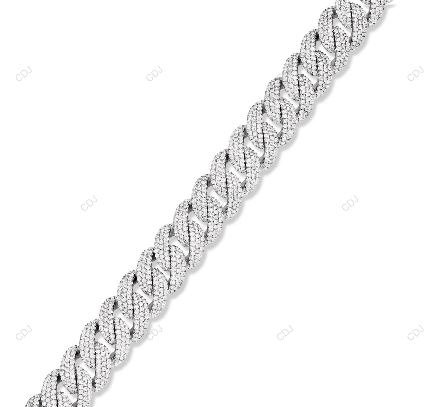 VVS Moissanite 925 Sterling Silver Cuban Link Chain CustomDiamJewel