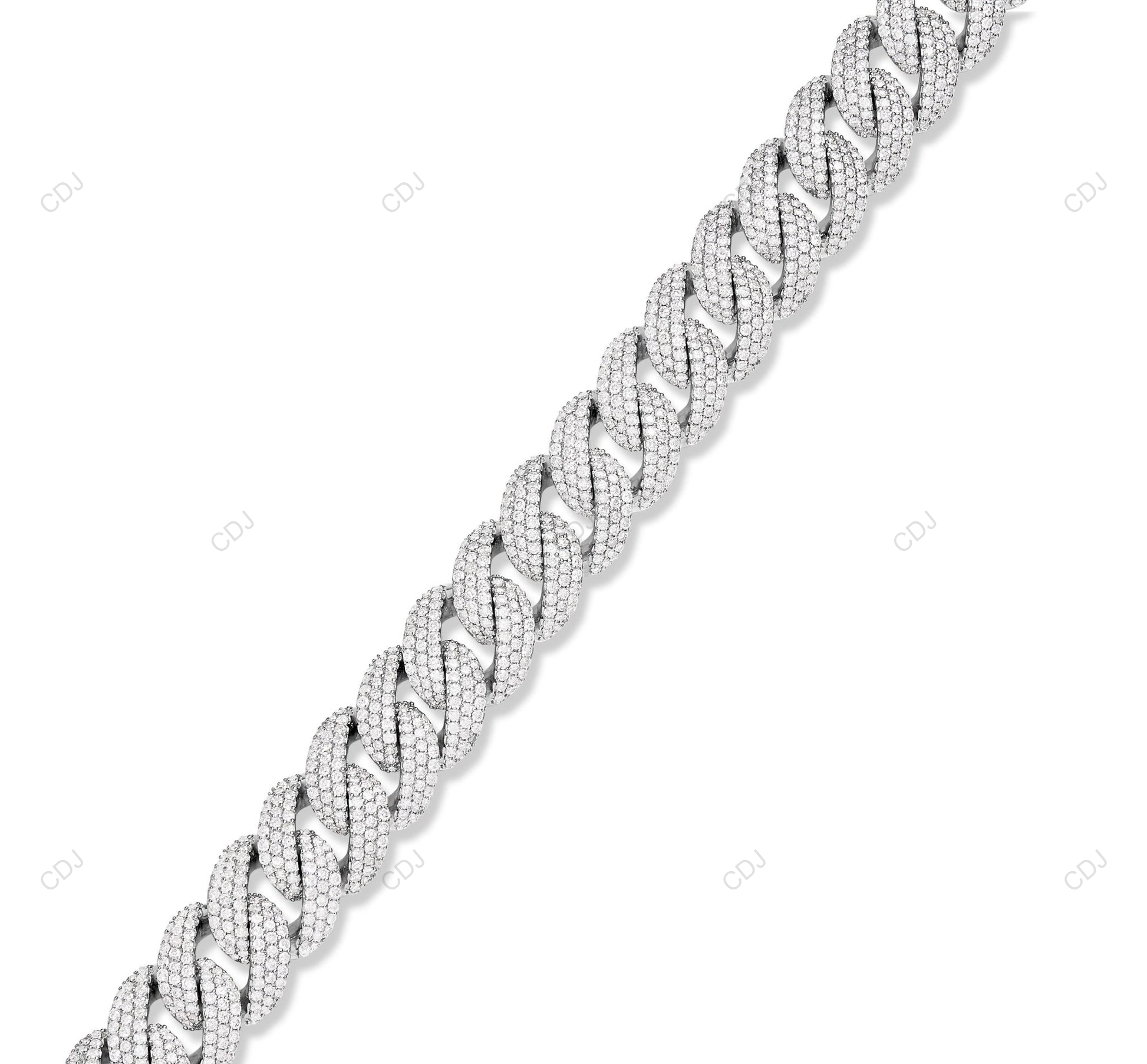VVS Moissanite 925 Sterling Silver Cuban Link Chain CustomDiamJewel
