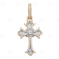 10K Two Tone Gold Lab Grown Diamond Gothic Cross Pendant Hip Hop Pendent CustomDiamJewel