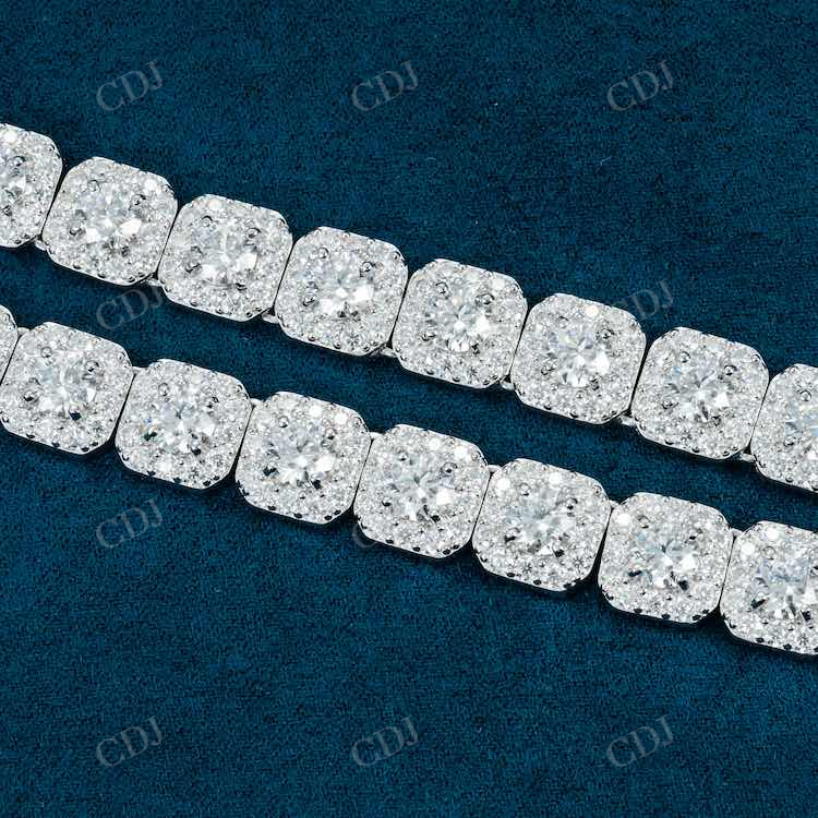 Rectangle Design Tennis Chain Party Look for Girl hip hop jewelry customdiamjewel   