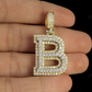 1.5" 1.8 CTW 10K Two Tone Gold Real Diamond 3D Initial 'B' Letter Pendant CustomDiamJewel